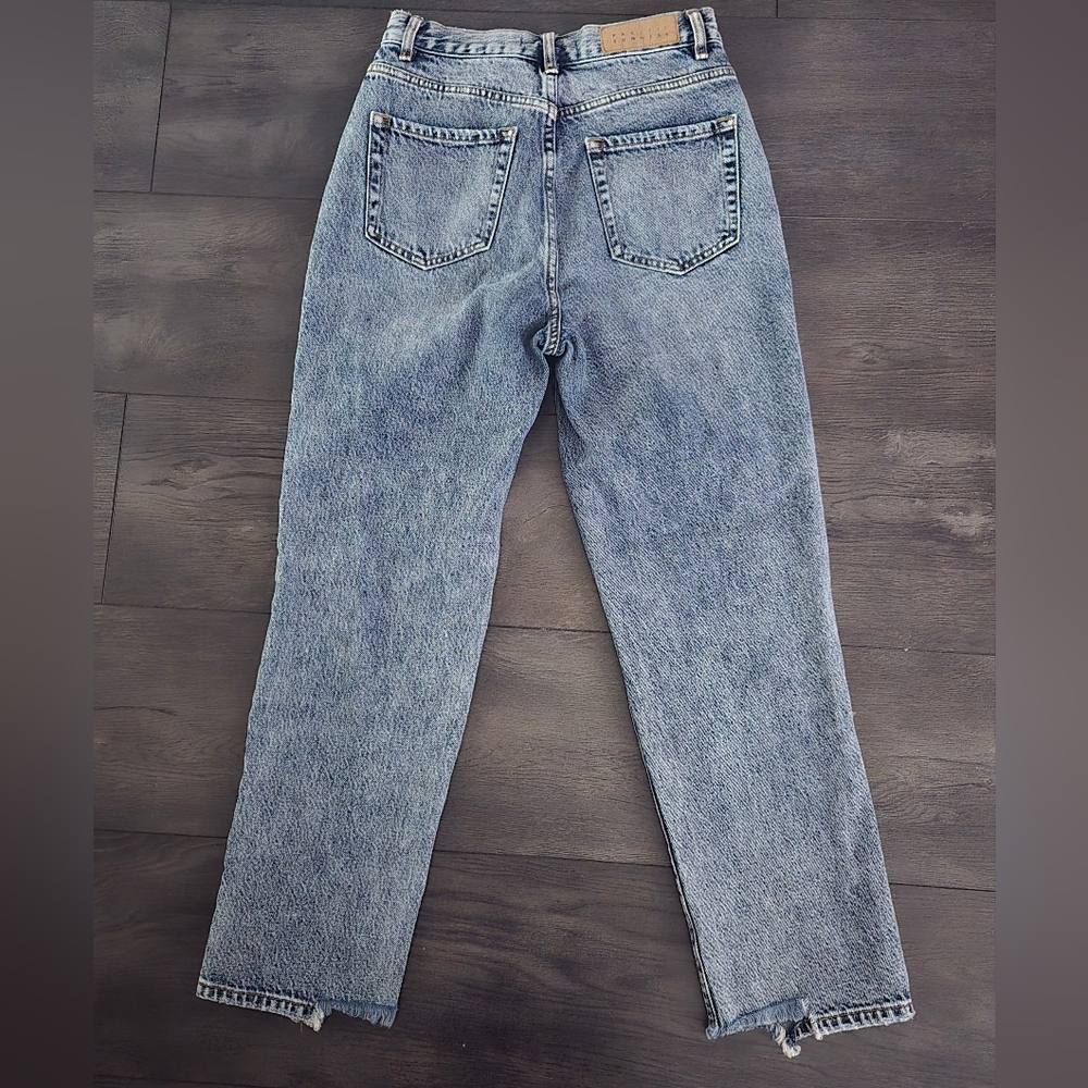 PacSun 90s Straight Leg Distressed Jeans 25 Light Wash - Picture 14 of 15
